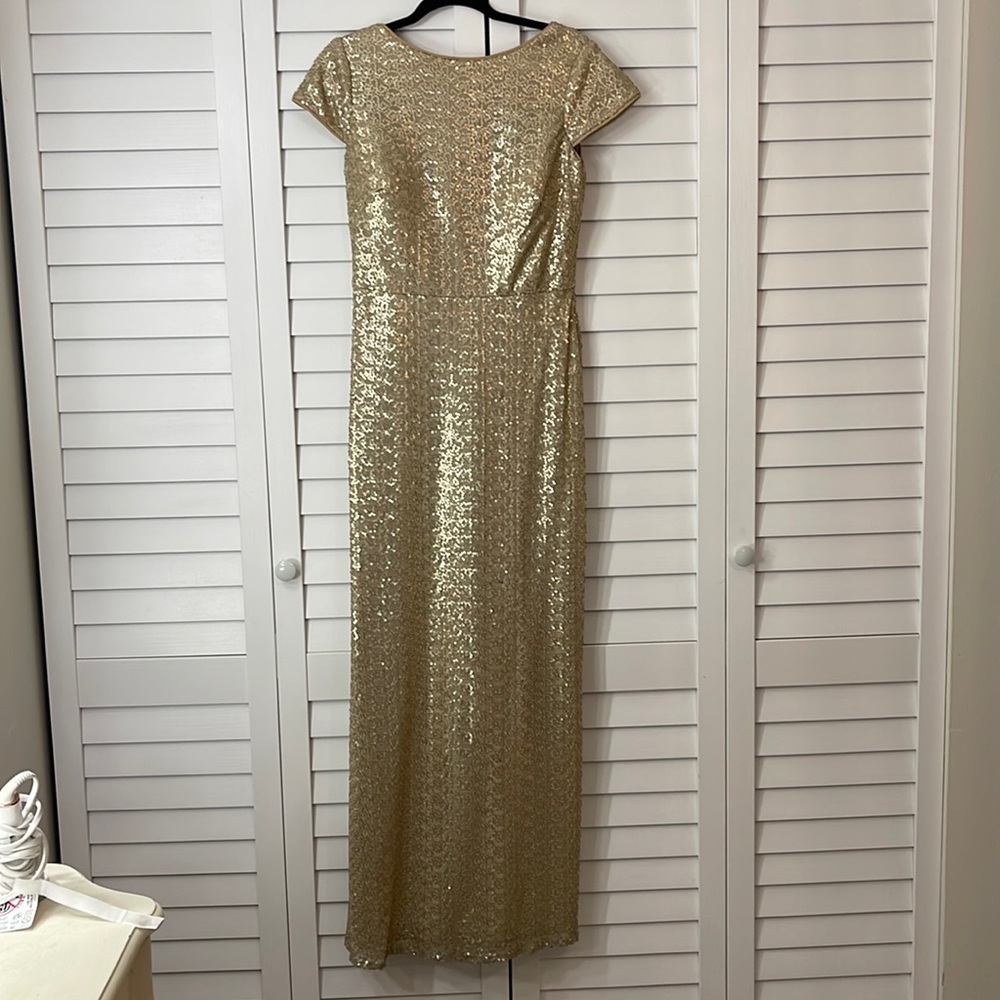 Bill Levkoff gold sequin dress size 10